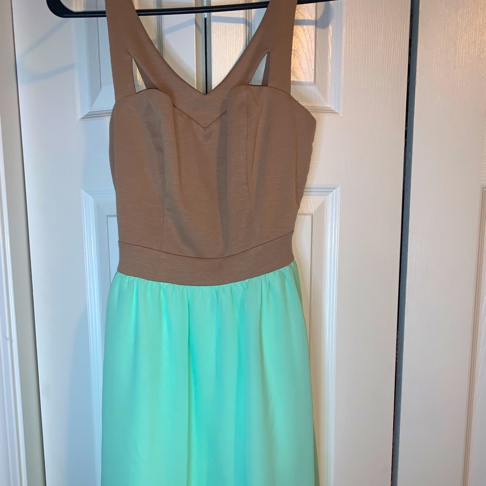 Brown and Teal Dress